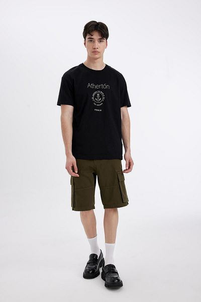 DeFacto Relax Fit Gabardine Cargo-Bermudashorts mit geradem Bein C5382ax24sm