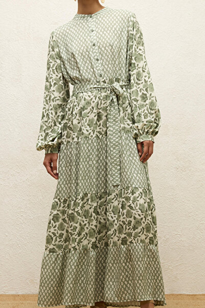 Manuka Φόρεμα με μοτίβο βισκόζης - Green Simone