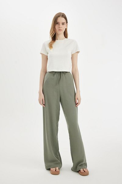 DeFacto Leinenmischung – Hose mit weitem Bein und normaler Länge C4545AX24SM