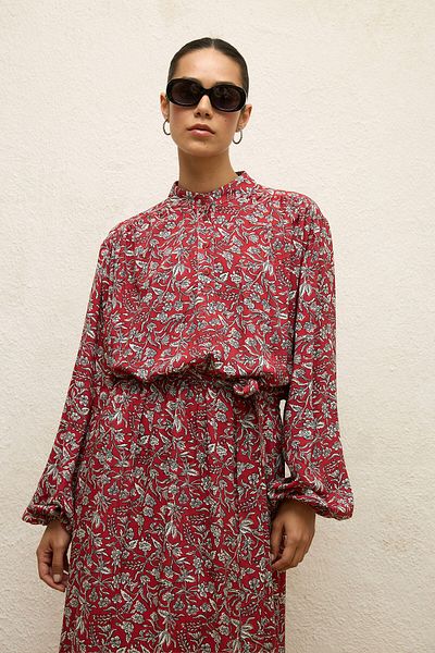 Manuka Ethnisches Kleid mit Viskose-Print