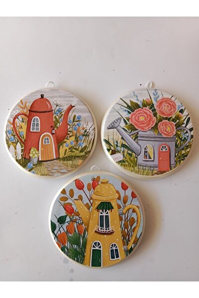 ZeyMin Art Mutfak Temalı 3lü Duvar Süsü 11cm