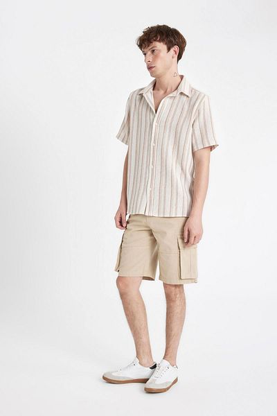DeFacto Gabardine-Bermudashorts – Relax Fit, gerades Bein C5382ax24sm