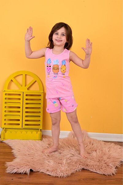 vitmo Girl's Strappy Pajama Set Cool Sweety Pink