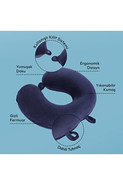Wexta Seyahat Boyun Yastığı - Lacivert - 29x27 cm