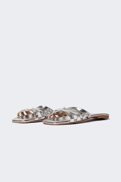 DeFacto Women's Flat Sole Faux Leather Slippers C3718Ax24Hs