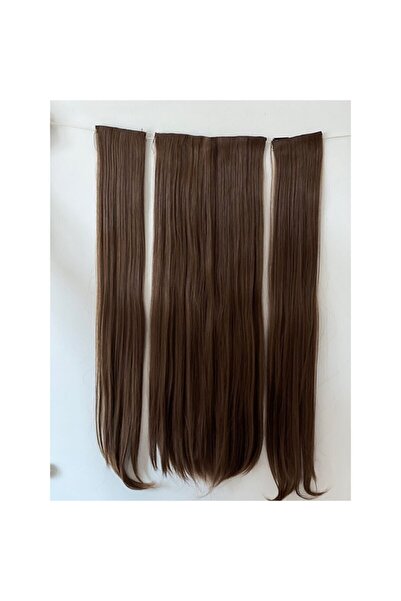 AKOLİFE Aspect natural de păr Half Moon +2 Side Straight Dark Brown Snap Hair...