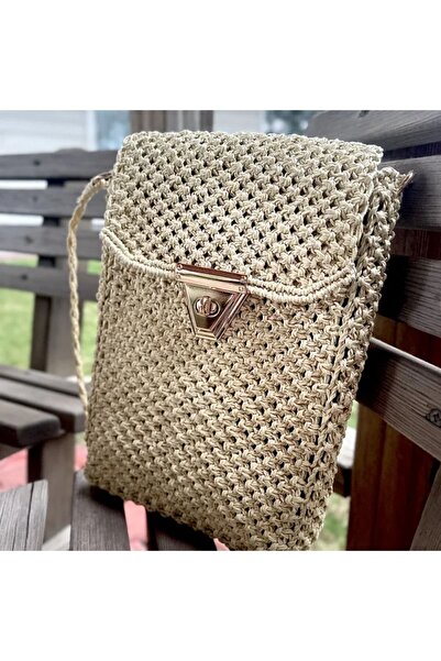 Uretti Nuray 6496 Бежева сумка з макроме