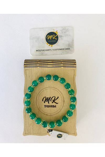 MK tasarım Purple Green Agate Stone Bracelet - Real MKT17001