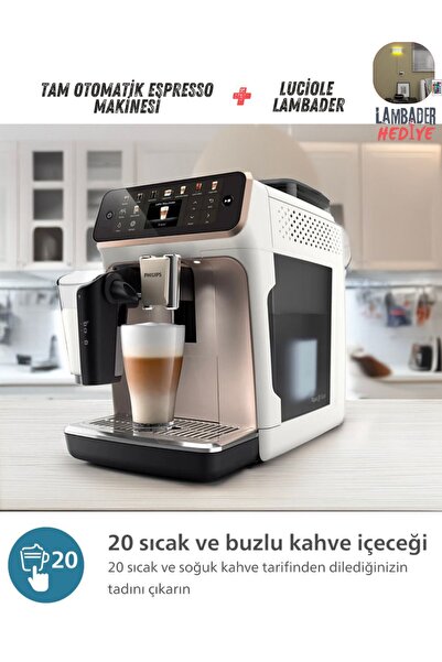 Philips LatteGo Tam Otomatik Espresso Makinesi, 20 Sıcak ve Soğuk İçecek, Sil...