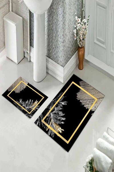 farbala Διπλό Σετ Τουαλέτας με Αντιολισθητική Βάση - Μοκέτα Μπάνιου (60 xm x 100 cm + 40 cm x 60 cm)