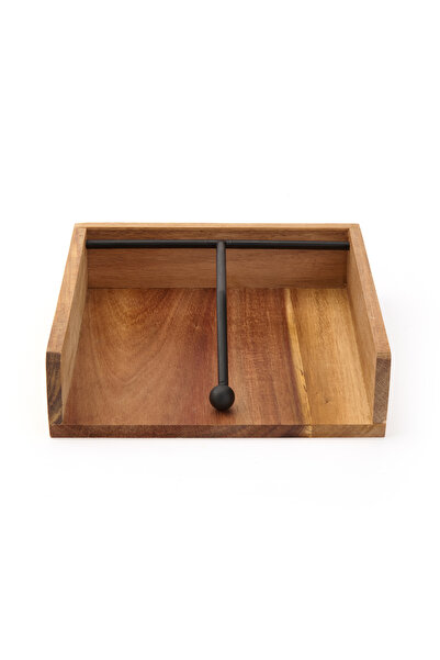 MİEN حامل مناديل مربع أكاسيا من Mien - 18x18 سم بني