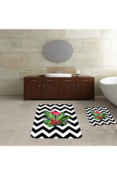 Generic Brand Bathroom Rug Double Toilet Seat Set Non-Slip Based Bathroom Mat...
