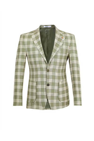 ACTUAL Green Slim Fit Single Jacket - 7127-2