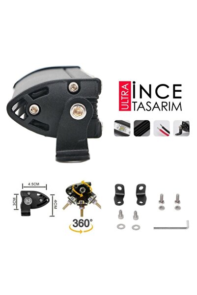 C9 300w 80 Cm Çift Sıra 5 Modlu Turuncu Beyaz Off Road Led Bar