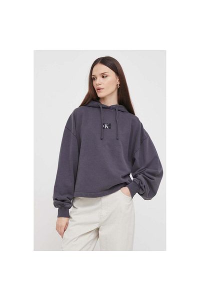 Calvin Klein Washed Woven Label Women's Hoodie Sweatshirt - J20J 223082