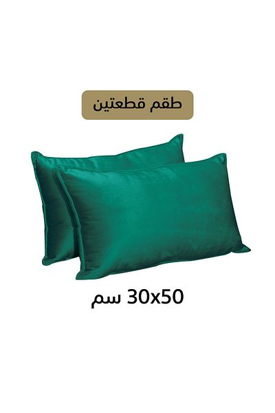 In House 2 Pieces Velvet Decorative Cushion Set Solid Design - 50x30 Cm