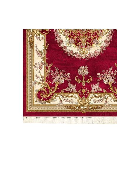 In House Soft Velvet Turkish Rectangular Door & Bath Mat -Red - 60x40 cm