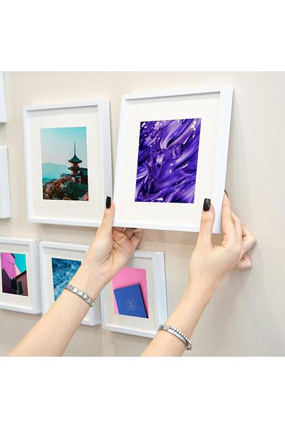 Nobbystar White Square Photo Frame - Adhesive, Spat, Pack of 30