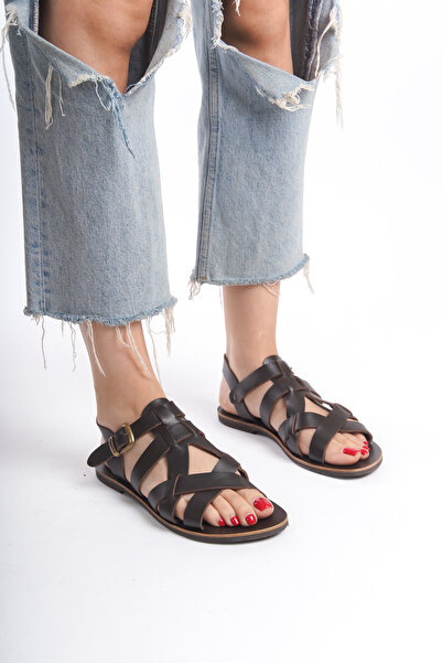 DaphneSandals Women's Brown Genuine Leather Sandals - M8053