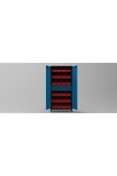 IŞIN ÇELİK EŞYA 4 RAFLI - 2 ÇEKMECELİ MALZEME DOLABI