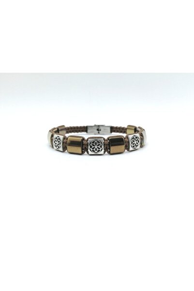 MERKABA Gri Kahverengi Yaşam Çiçeği Quantum Enerji Bilekliği