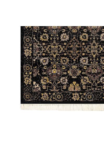 In House Soft Velvet Turkish Rectangular Door & Bath Mat -Black - 60x40 cm