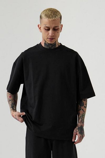BayBayan Ανδρικό μπλουζάκι Oversize Regular Fit Crew Neck από βαμβάκι
