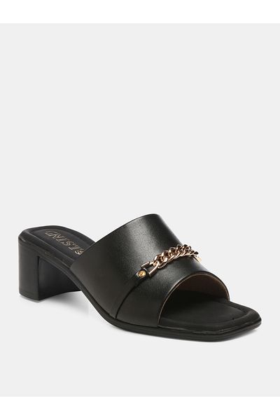 GNIST By Styli Chain Embellished Block Heel Sandals
