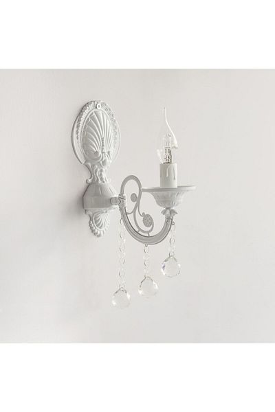 Berk Avize Laurel Cast Stone White Sconce