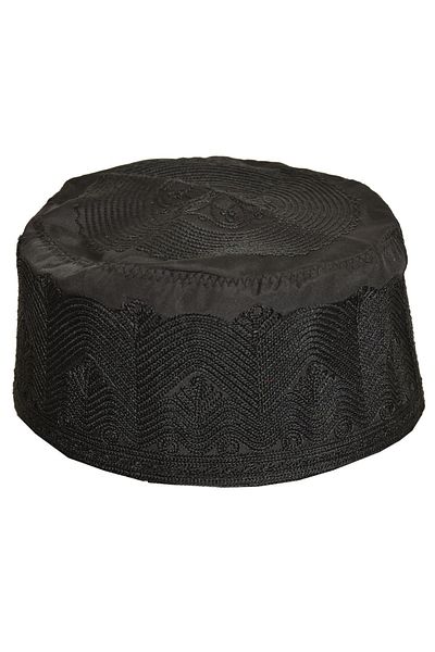 şahinbak Black Embroidered Foldable Topbaş Skullcap - T134