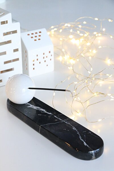 3Wdesign Siyah Beyaz Mermer Özel Tasarım Tütsülük Hediyelik