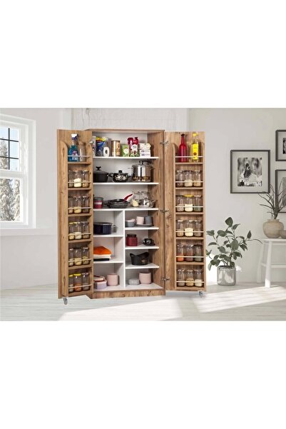 Evistro Kiler Dolabı 2 Kapaklı 165 Derece Açılır Kapak Çok Amaçlı Mutfak Dola...