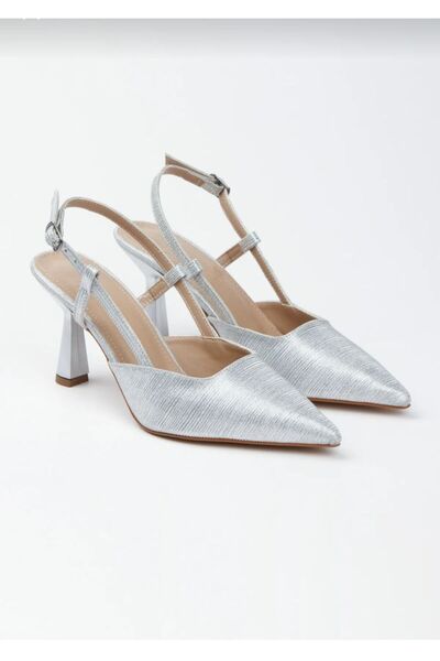 MODA İBO SHOES أحذية سهرة مخططة ومسطحة لامعة