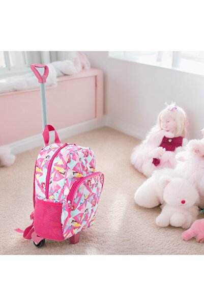 Shopiolog Çocuk Anaokulu Kreş Çekcekli Çanta 2 Bölmeli Suluklu Sırt Günlük Kullanım Baskılı Okul Öncesi Çanta