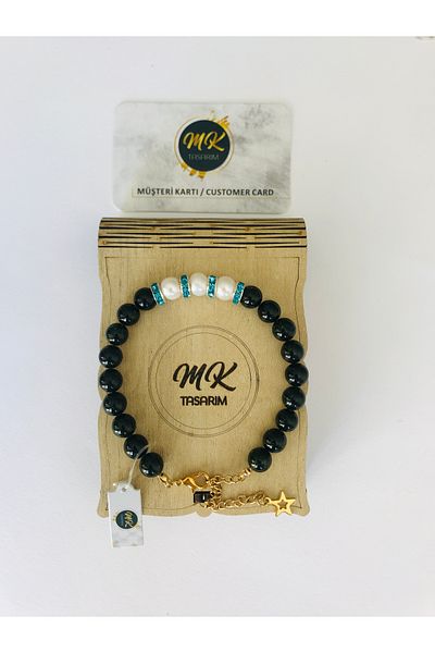 MK tasarım Real Star Stone - Real Pearl Bracelet MKT2003