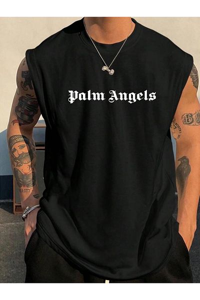 FAVOR ST Palm Angels Bask l Kolsuz Atlet tshirt Erkek S f r Kol Giyim Spor Giyim Oversize T SH RT Fiyat Yorumlar Trendyol