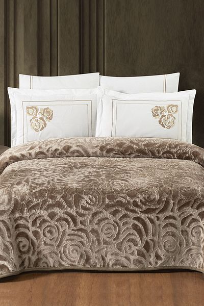 Ecosse Agossa Rose - Beige |   Double Blanket Set