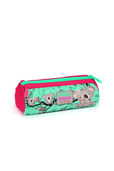 Sms/Yaygan Coral High Kids - Water Green Neon Coral, Koala Pattern Τσάντα μολυβιού τριών διαμερισμάτων 22013