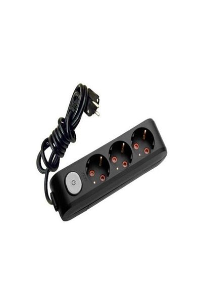 VİKO Ysstorex Multi-Let Black Triple Socket Switched Grounded Child Proof 5 Mt Starcolxlection 655