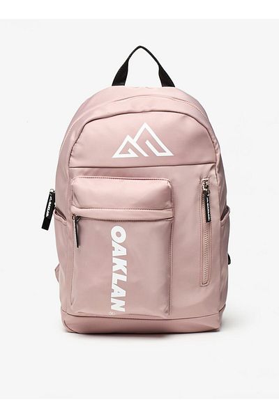 Oaklan by Shoexpress Logo Print Backpack with Adjustable Straps - 42x30x16 cm