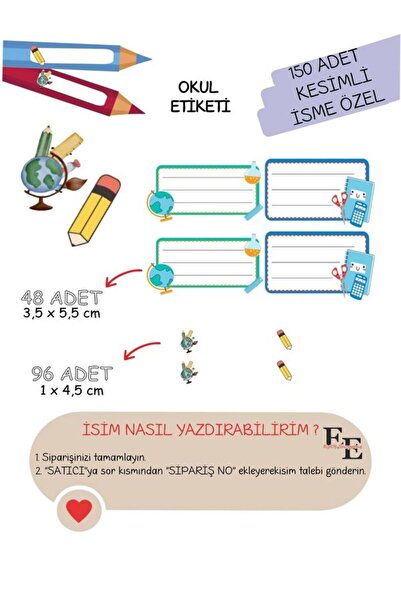 EyER Shoping 150 komada školskog pribora kroj - knjiga, sveska i etiketa