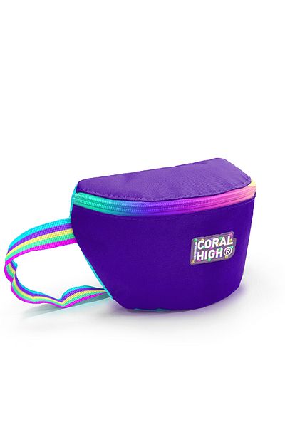 Coral High 11554 Model Purple Rainbow Kids Waist Bag - Zippered