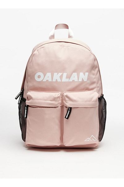 Oaklan by Shoexpress Logo Print Backpack with Adjustable Straps - 35x30x15 cm