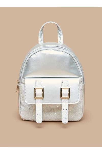 Flora Bella by Shoexpress Glittery Backpack with Adjustable Straps and Zip Closure