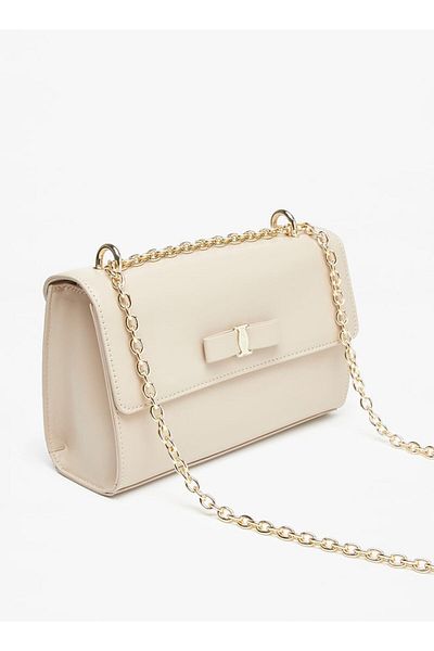 Flora Bella by Shoexpress Solid Crossbody Bag with Chain Strap