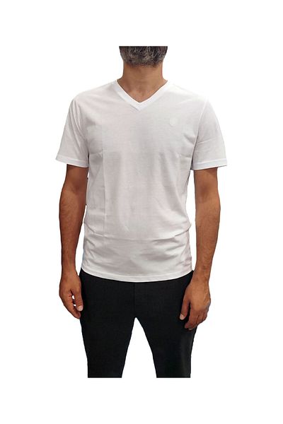lumberjack M-CT106 BSC V NK T-SH 4FX T-SHIRT - ΛΕΥΚΟ - S - ST07219-ΛΕΥΚΟ-S