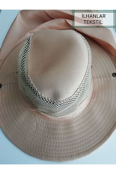 İLHANLAR Adult mesh safari with nails protection fedoras beige