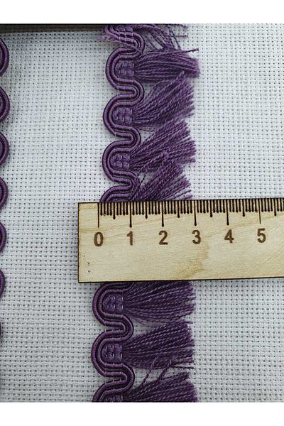 Esteks Dantel ve Tekstil Aksesuarları Cream Colored 5 Meters Stripe Tassel Fringe