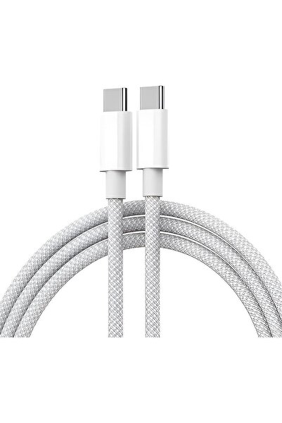 Ebotek Apple 240w Iphone 15 - 16 - 17 - Pro - Pro Max Type-c To Type-c Hasır 2 Metre Hızlı Şarj Kablosu