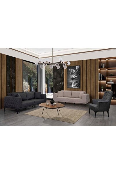Envy Mobilya Lexus Modern Koltuk Takımı Keten Kumaş 3 3 1
